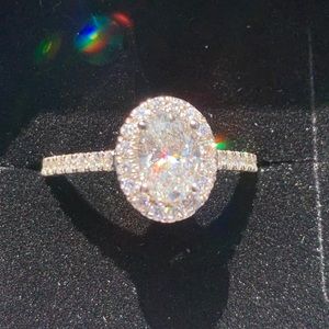 14k Oval Diamond Ring